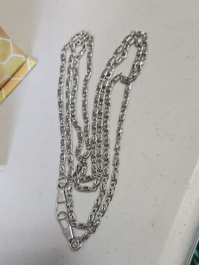 Long Silver Chain For Men Or Women Keys Belt Purse Necklace
